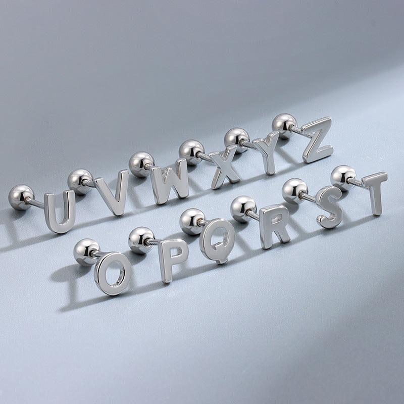 Trendolla Letters Ball Back Earrings Nap Earrings - Trendolla Jewelry